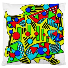 Colorful Chaos Large Flano Cushion Case (one Side) by Valentinaart