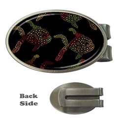 Decorative Fish Pattern Money Clips (oval)  by Valentinaart