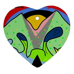 Colorful Landscape Heart Ornament (2 Sides) by Valentinaart