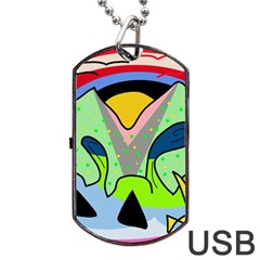 Colorful Landscape Dog Tag Usb Flash (two Sides)  by Valentinaart