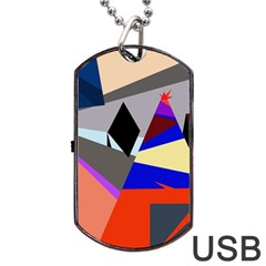 Geometrical abstract design Dog Tag USB Flash (Two Sides) 