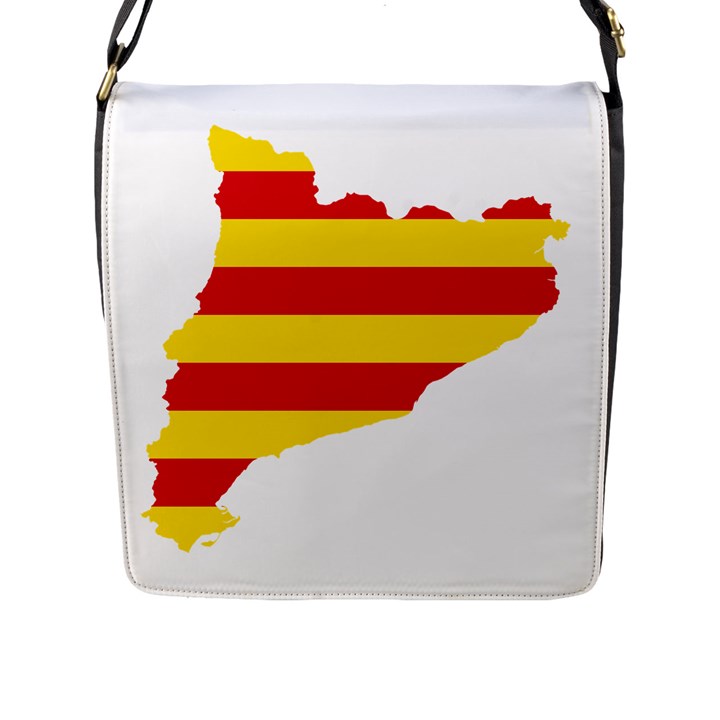 Flag Map of Catalonia Flap Messenger Bag (L) 