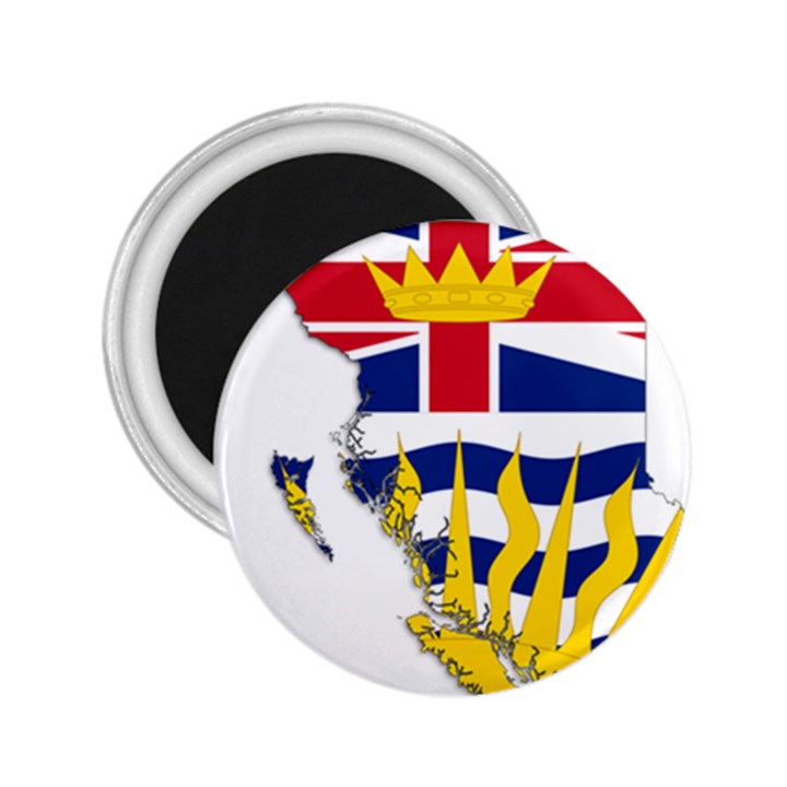 Flag Map of British Columbia 2.25  Magnets