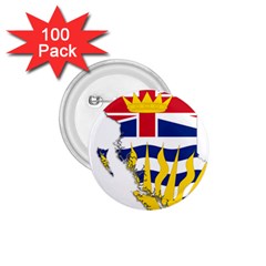 Flag Map Of British Columbia 1 75  Buttons (100 Pack)  by abbeyz71
