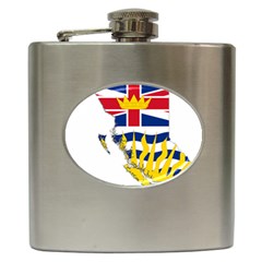 Flag Map Of British Columbia Hip Flask (6 Oz) by abbeyz71