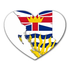 Flag Map Of British Columbia Heart Mousepads