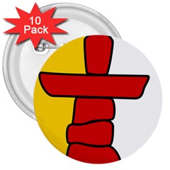 Flag Of Nunavut  3  Buttons (10 Pack) 