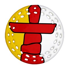 Flag Of Nunavut  Ornament (round Filigree)  by abbeyz71