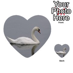 Swimming White Swan Multi-purpose Cards (heart)  by picsaspassion