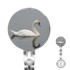 Swimming White Swan Stainless Steel Nurses Watch by picsaspassion