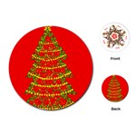 Sparkling Christmas tree - red Playing Cards (Round)  Front