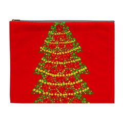 Sparkling Christmas Tree - Red Cosmetic Bag (xl) by Valentinaart