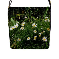 Wild Daisy Summer Flowers Flap Messenger Bag (l)  by picsaspassion