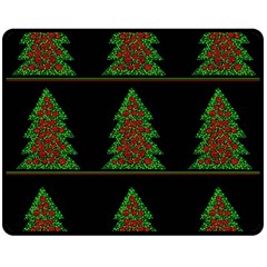 Christmas Trees Pattern Double Sided Fleece Blanket (medium)  by Valentinaart