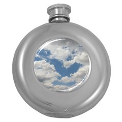 Breezy Clouds In The Sky Round Hip Flask (5 Oz) by picsaspassion