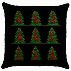 Christmas Trees Pattern Throw Pillow Case (black)