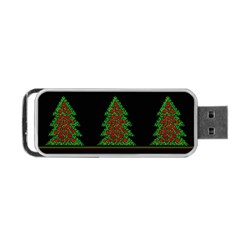 Christmas Trees Pattern Portable Usb Flash (one Side) by Valentinaart