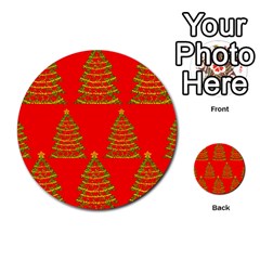 Christmas Trees Red Pattern Multi-purpose Cards (round)  by Valentinaart