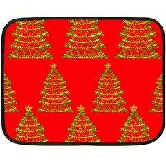 Christmas Trees Red Pattern Double Sided Fleece Blanket (mini)  by Valentinaart