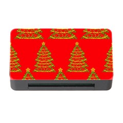 Christmas Trees Red Pattern Memory Card Reader With Cf by Valentinaart