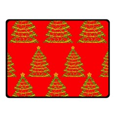 Christmas Trees Red Pattern Double Sided Fleece Blanket (small)  by Valentinaart