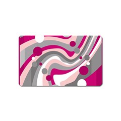 Magenta, Pink And Gray Design Magnet (name Card) by Valentinaart