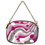 Magenta, pink and gray design Chain Purses (One Side)  Front