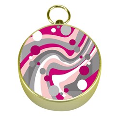 Magenta, Pink And Gray Design Gold Compasses by Valentinaart