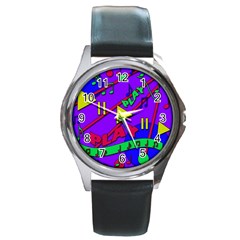 Music 2 Round Metal Watch by Valentinaart