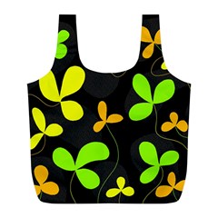 Floral Design Full Print Recycle Bags (l)  by Valentinaart