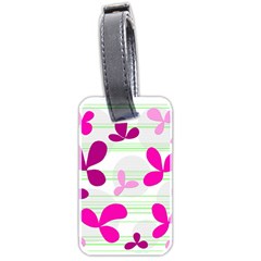 Magenta Floral Pattern Luggage Tags (two Sides) by Valentinaart