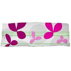 Magenta Floral Pattern Body Pillow Case Dakimakura (two Sides) by Valentinaart