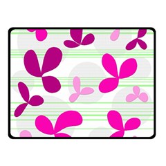 Magenta Floral Pattern Double Sided Fleece Blanket (small)  by Valentinaart