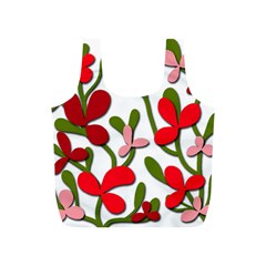 Floral Tree Full Print Recycle Bags (s)  by Valentinaart