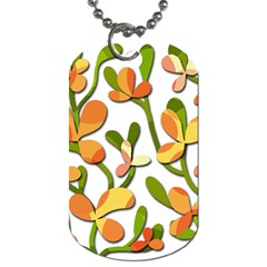 Decorative Floral Tree Dog Tag (one Side) by Valentinaart
