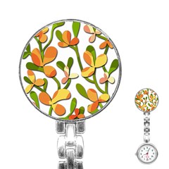 Decorative Floral Tree Stainless Steel Nurses Watch