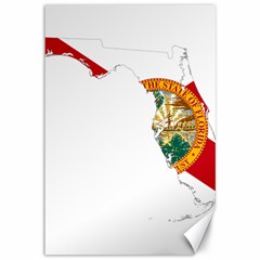 Flag Map of Florida Canvas 12  x 18  