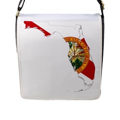 Flag Map of Florida Flap Messenger Bag (L) 