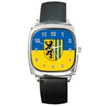 Flag of Leipzig Square Metal Watch Front