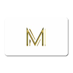 M Monogram Initial Letter M Golden Chic Stylish Typography Gold Magnet (rectangular)