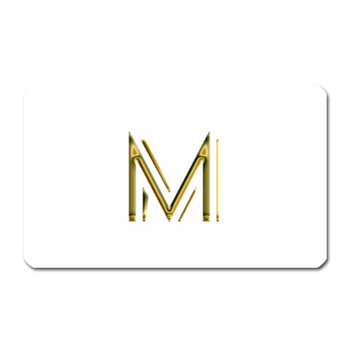 M Monogram Initial Letter M Golden Chic Stylish Typography Gold Magnet (Rectangular)