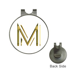 M Monogram Initial Letter M Golden Chic Stylish Typography Gold Hat Clips With Golf Markers