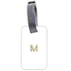 M Monogram Initial Letter M Golden Chic Stylish Typography Gold Luggage Tags (one Side)  by yoursparklingshop