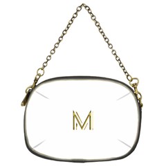 M Monogram Initial Letter M Golden Chic Stylish Typography Gold Chain Purses (two Sides)  by yoursparklingshop