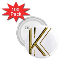 Monogrammed Monogram Initial Letter K Gold Chic Stylish Elegant Typography 1 75  Buttons (100 Pack)  by yoursparklingshop