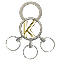 Monogrammed Monogram Initial Letter K Gold Chic Stylish Elegant Typography 3-ring Key Chains by yoursparklingshop