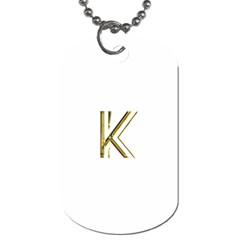 Monogrammed Monogram Initial Letter K Gold Chic Stylish Elegant Typography Dog Tag (one Side) by yoursparklingshop