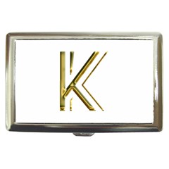 Monogrammed Monogram Initial Letter K Gold Chic Stylish Elegant Typography Cigarette Money Cases by yoursparklingshop