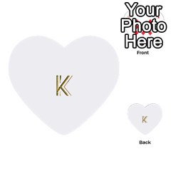 Monogrammed Monogram Initial Letter K Gold Chic Stylish Elegant Typography Multi-purpose Cards (heart) 