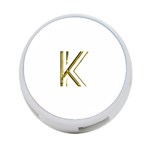 Monogrammed Monogram Initial Letter K Gold Chic Stylish Elegant Typography 4-Port USB Hub (Two Sides)  Front